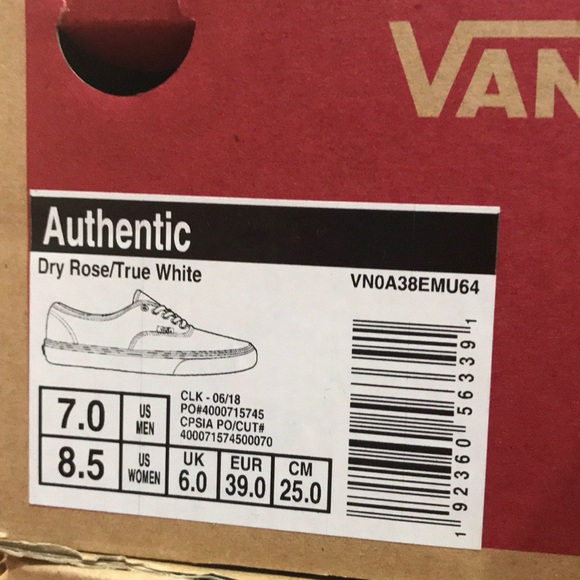 NWT VANS AUTHENTIC Dry Rose🌹True White W AUTHENT - Picture 8 of 8
